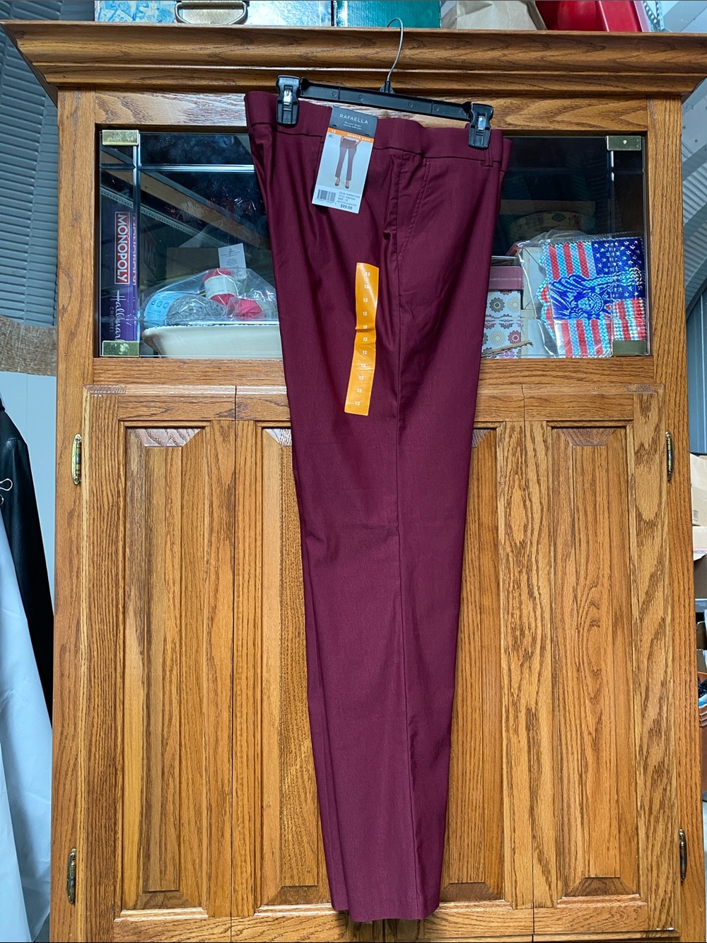 NWT Rafaella Women's 12 Windsor Wine Moves With You Stretch Dress Pants